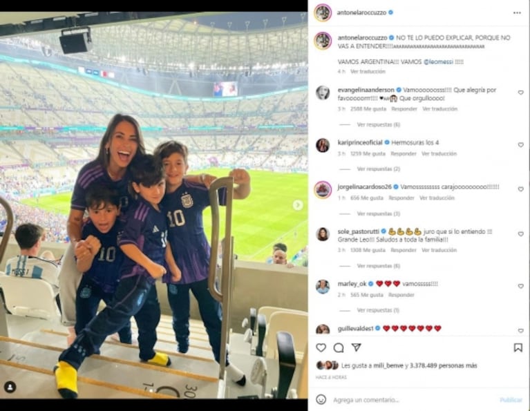 El emotivo festejo de Antonela Roccuzzo tras el triunfo de la Selección Argentina: "¡No te lo puedo explicar!"