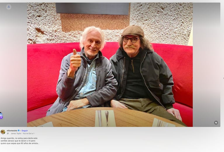 El emotivo mensaje de Nito Mestre a Charly García por sus 75 años: “Todo el resto, ya lo sabés”. Crédito: Instagram