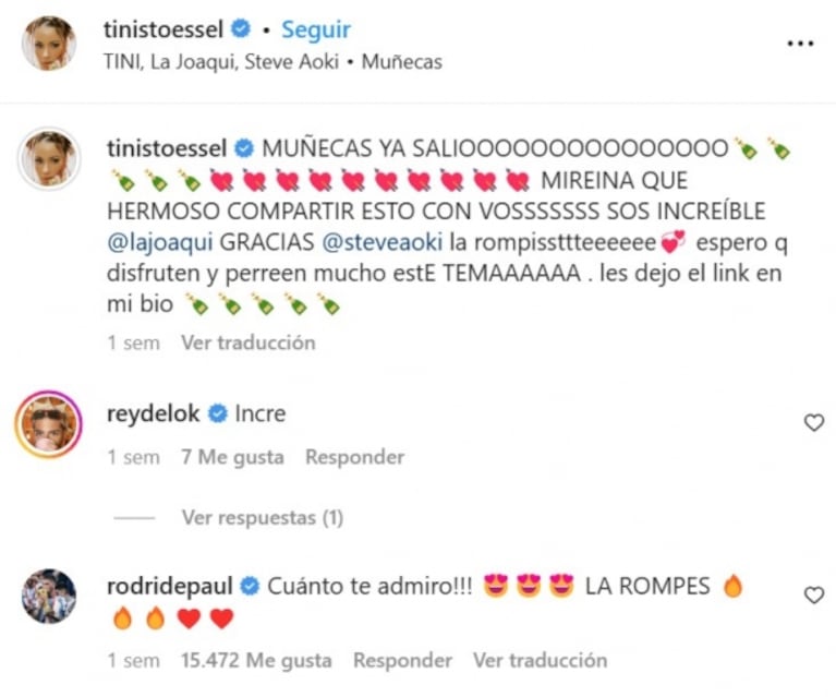 El emotivo mensaje que Rodrigo de Paul le dedicó a Tini Stoessel, en pleno escándalo con Camila Homs
