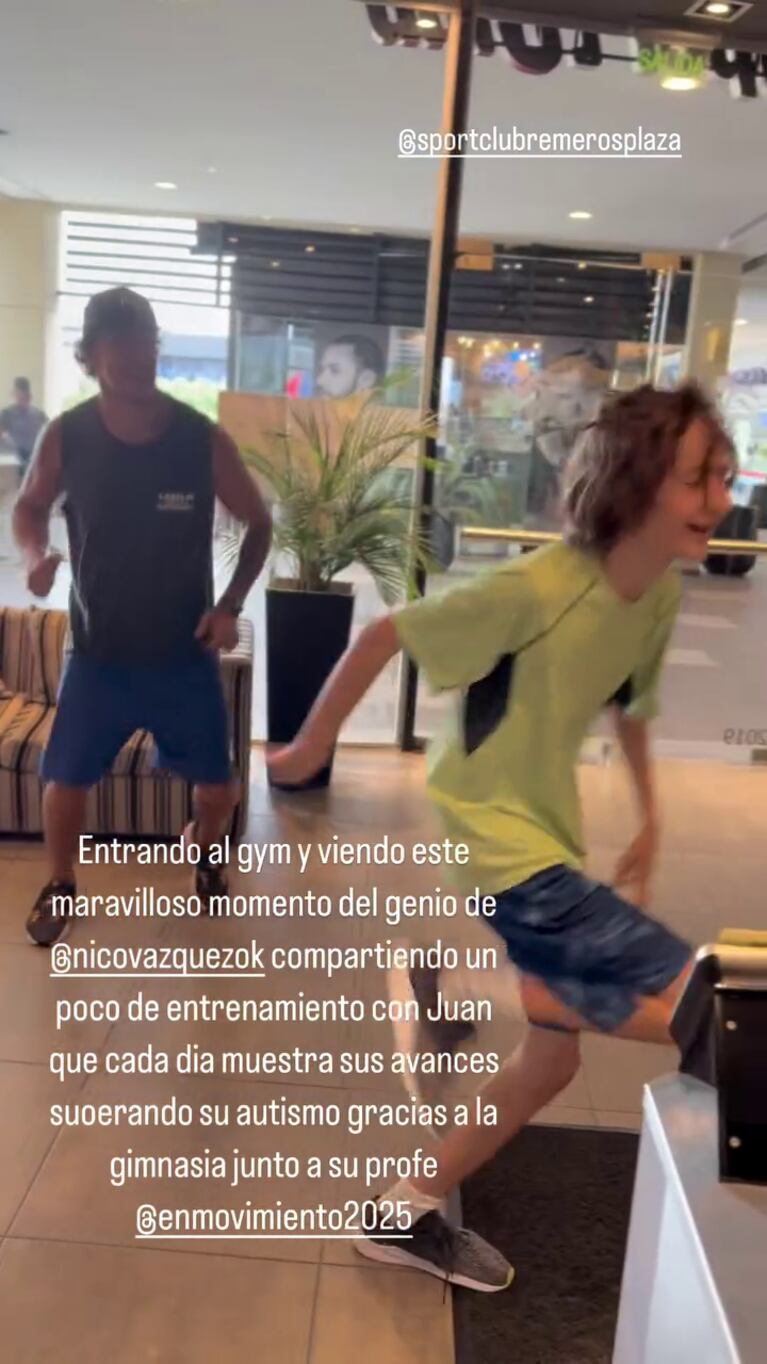 El emotivo momento de Nico Vázquez con Juan (Foto: Instagram/@virginiaelizalde).