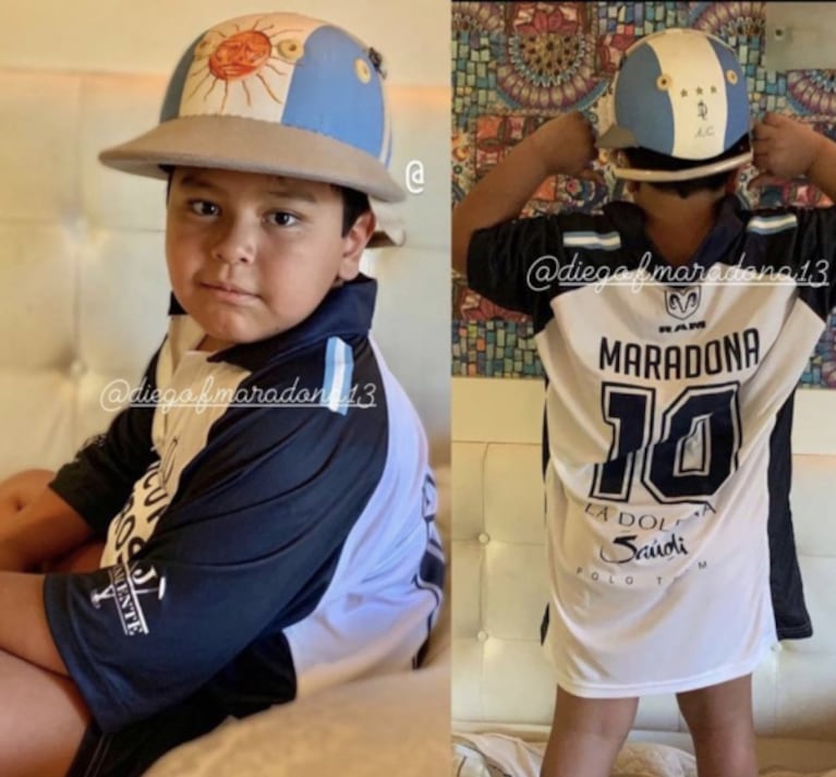 El emotivo regalo de Adolfo Cambiaso a Dieguito Fernando, en honor a Diego Maradona: "Gracias por esta hermosa camiseta que me regalaste"
