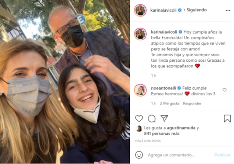 El emotivo saludo de cumpleaños de Karina Iavícoli y su marido para su hija: "Te amamos, Esmeralda"