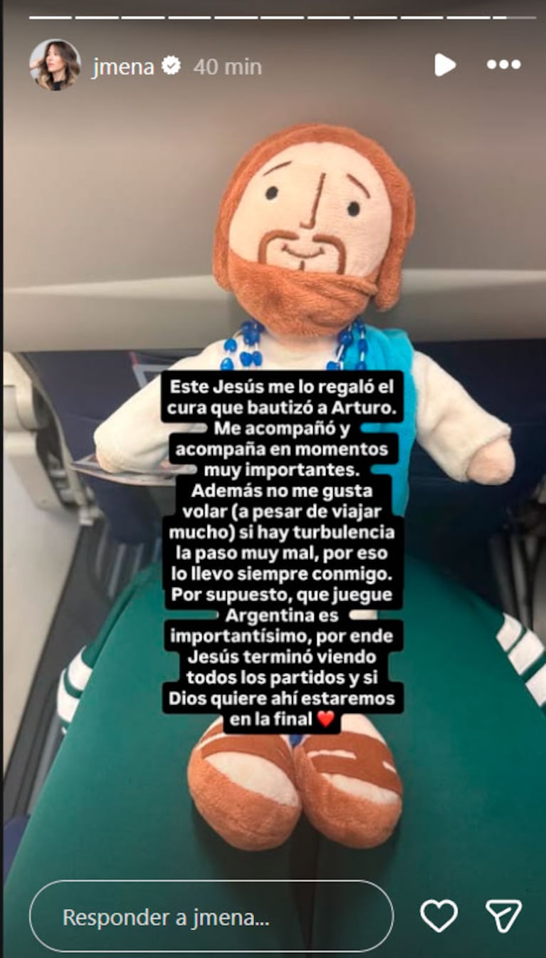 El emotivo significado del muñeco de Jesús de Jimena Barón (Instagram de Jimena Barón)