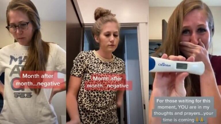 El emotivo vídeo de esta mujer reaccionando a un positivo en una prueba de embarazo tras varios intentos