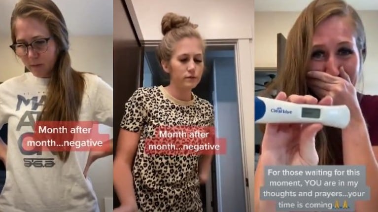 El emotivo vídeo de esta mujer reaccionando a un positivo en una prueba de embarazo tras varios intentos