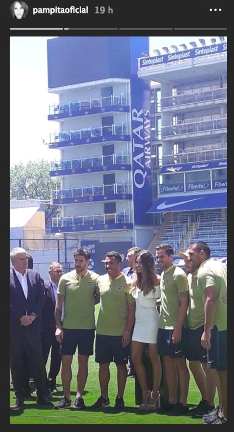 El encuentro de Pampita con los jugadores de Boca Juniors