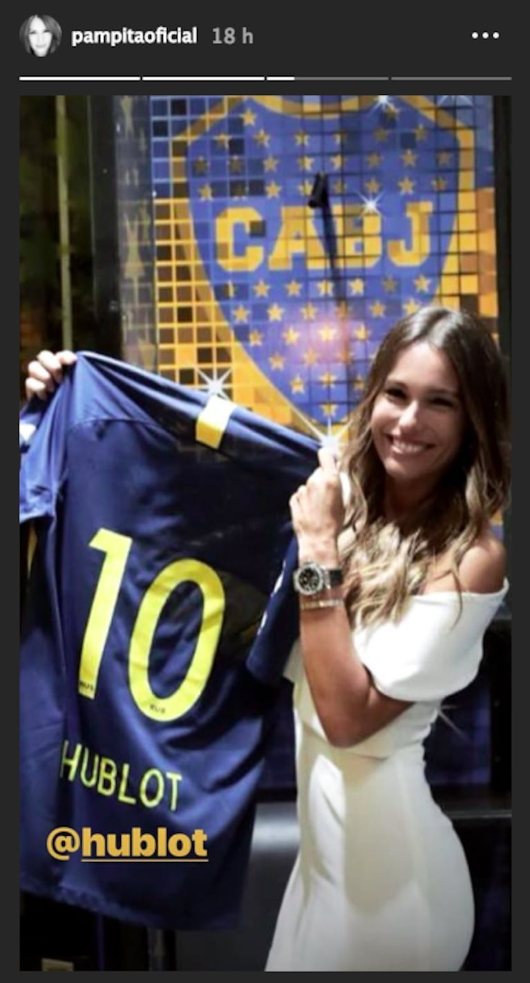 El encuentro de Pampita con los jugadores de Boca Juniors