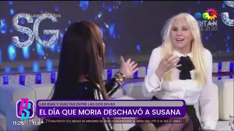 El encuentro épico de Susana Gímenez y Moria Casán en Telefé que dio que hablar (Foto: captura de eltrece).