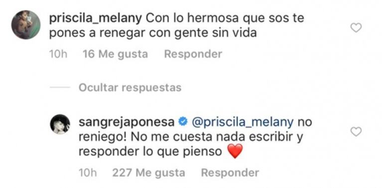 El enojo de la China Suárez por las críticas a una foto de Magnolia: "Si no te gusta, volá de mi Instagram"