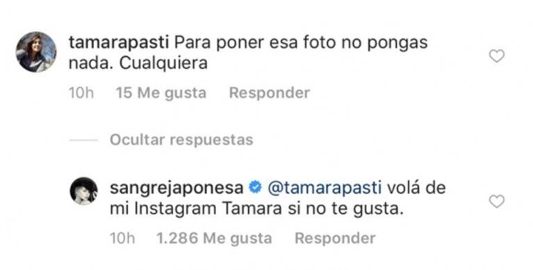 El enojo de la China Suárez por las críticas a una foto de Magnolia: "Si no te gusta, volá de mi Instagram"