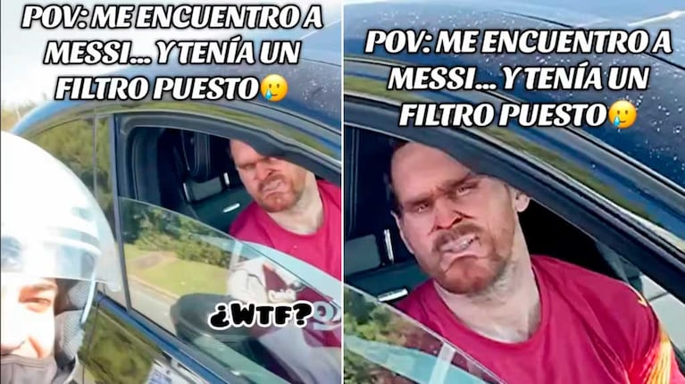 El error de filtro que arruinó el video de un joven argentino con Lionel Messi (Foto: captura TikTok/@tortosicrackoficial)