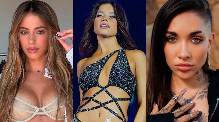 El escándalo entre Tini Stoessel, Emilia Mernes y María Becerra (Fotos de Instagram)