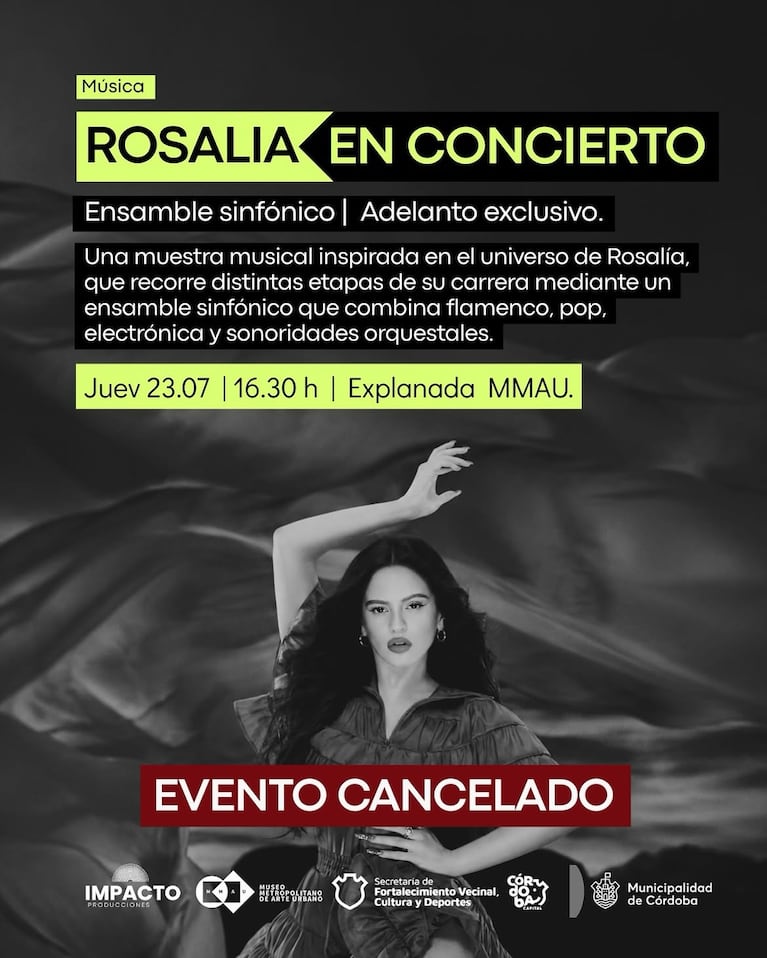 El evento cancelado en Córdoba. Foto: Instagram museomau