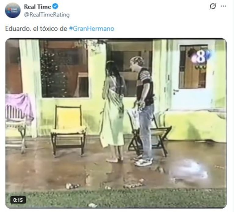 El exabrupto de Carrera en Gran Hermano 2003 se volvió viral (Foto: X / @realtimerating)