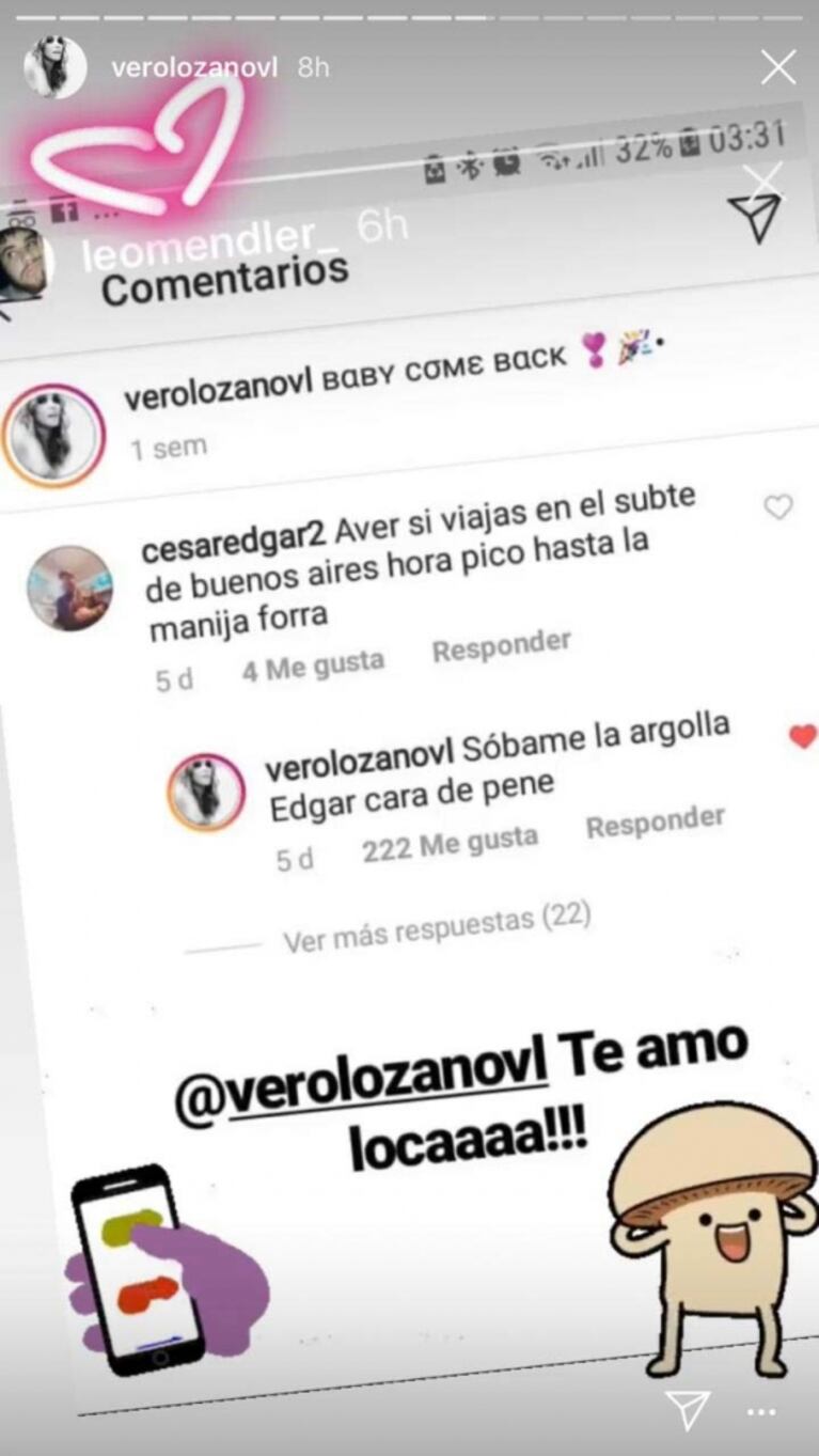 El exabrupto de Verónica Lozano con un seguidor, luego de que la mandara a viajar en subte en hora pico