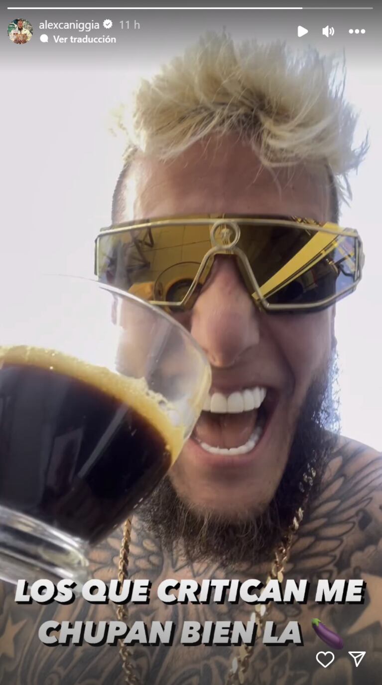 El explosivo descargo de Alex Caniggia tras haber sido criticado por celebrar la victoria de Javier Milei