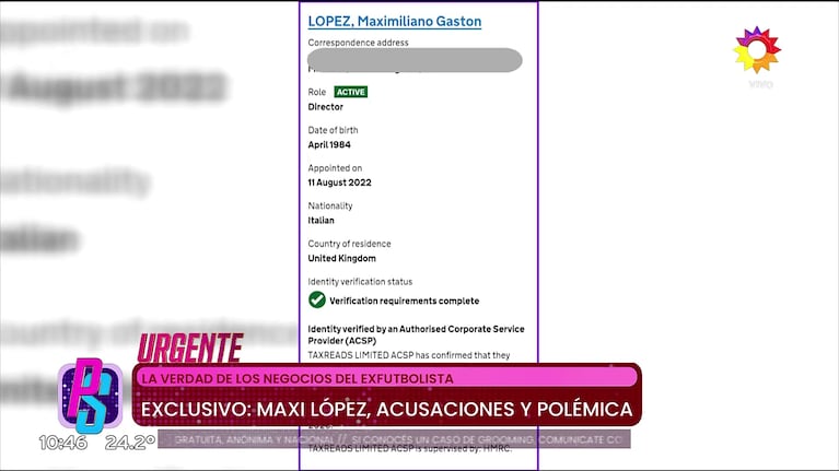 El extracto bancario de Maxi López en Inglaterra.