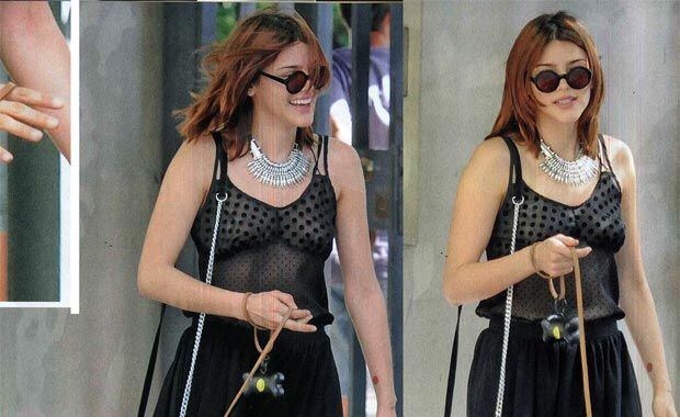 El extraño look de Calu Rivero para pasear a su perro. (Foto: Caras)