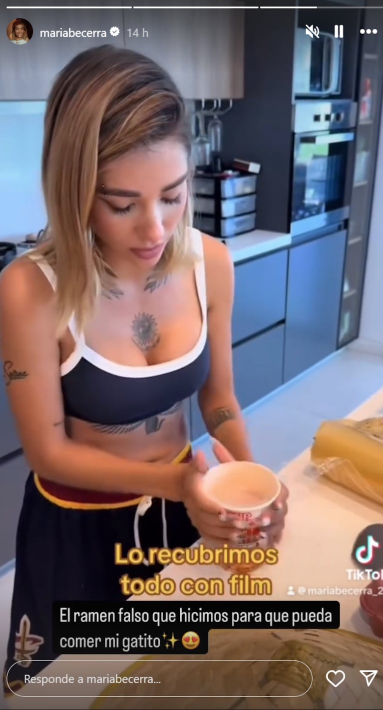 El "falso ramen" de María. Foto: IG | mariabecerra