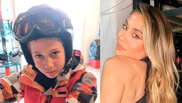 El fastidio de Momo luego de que Jimena Barón lo dejara en la escuela de esquí  y se fuera a pasear.