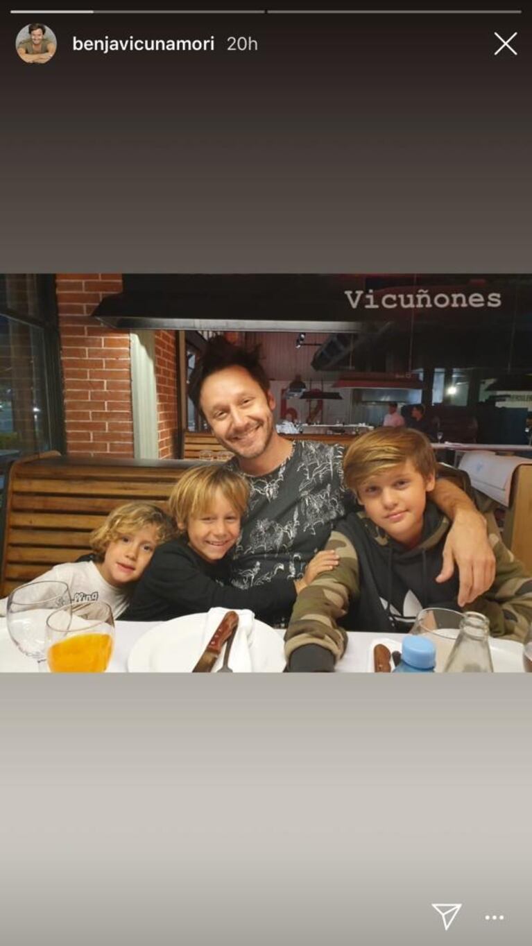 El feliz reencuentro de Benjamín Vicuña con sus hijos mayores, tras sus vacaciones con Pampita
