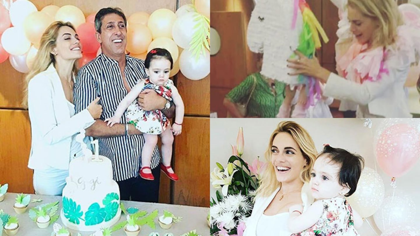 El festejo del primer cumpleaños de la hija de Emilia Attias y el Turco Naim: súper ambientación hawaina ¡y blooper...