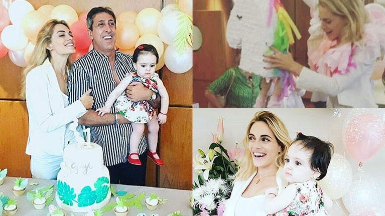 El festejo del primer cumpleaños de la hija de Emilia Attias y el Turco Naim: súper ambientación hawaina ¡y blooper...