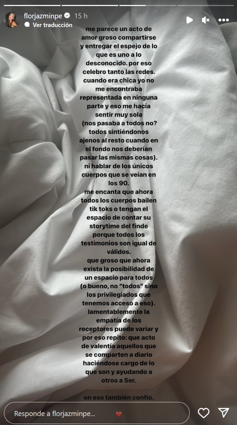 El firme descargo de Flor Jazmín Peña tras hablar de la discapacidad de su hermana: “Compartirse es amor”
