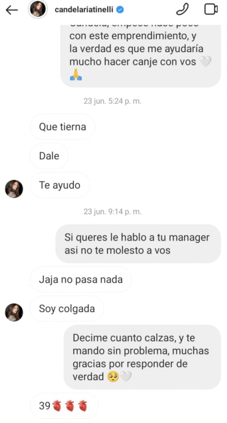 El fuerte descargo de Cande Tinelli tras haber sido acusada de no cumplir con el canje de una seguidora: "No me pidan que dé ayuda"