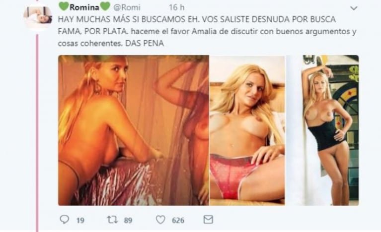 El fuerte mensaje de Amalia Granata que provocó una picante polémica en Twitter