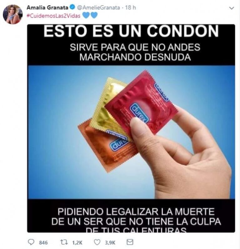 El fuerte mensaje de Amalia Granata que provocó una picante polémica en Twitter