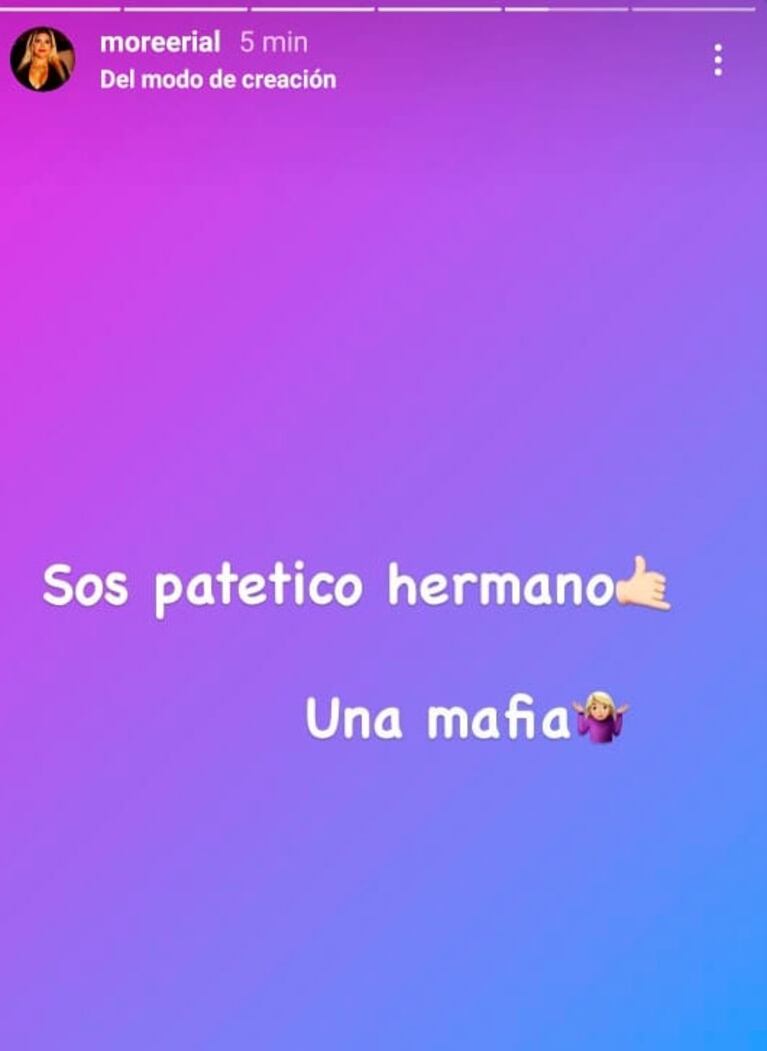 El fuerte posteo de Morena Rial mientras Jorge defendía a Romina Pereiro ¡que luego borró!: "Sos patético; una mafia"