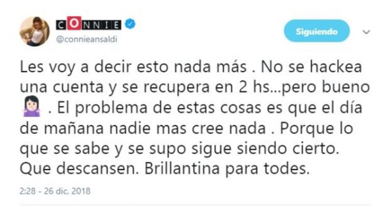 El fuerte tweet de Connie Ansaldi, que generó un intenso debate en las redes sociales