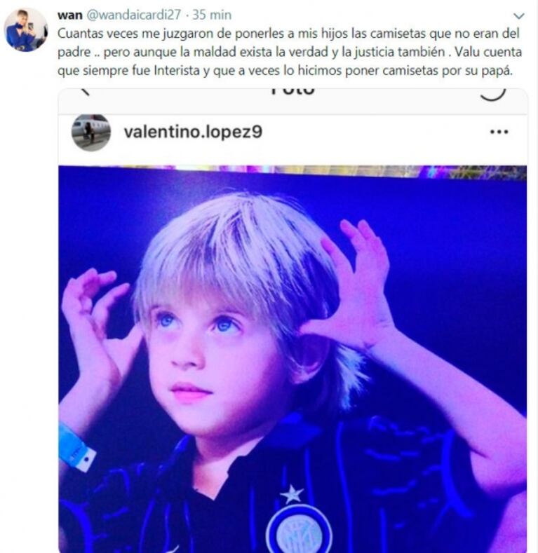 El fuerte tweet de Wanda Nara que luego eliminó: "Aunque la maldad exista, la verdad y la justicia también"