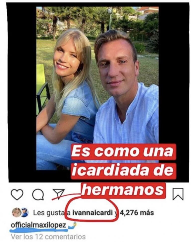 El fulminante gesto virtual que Ivana Icardi le dedicó a Wanda Nara: le subió el pulgar a Maxi López