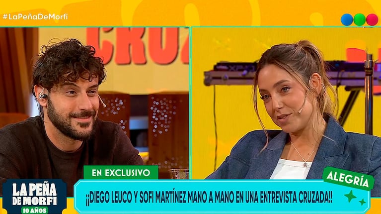 El furcio de Sofi Martínez en vivo con Diego Leuco que ilusionó a sus fans (captura de Telefe)