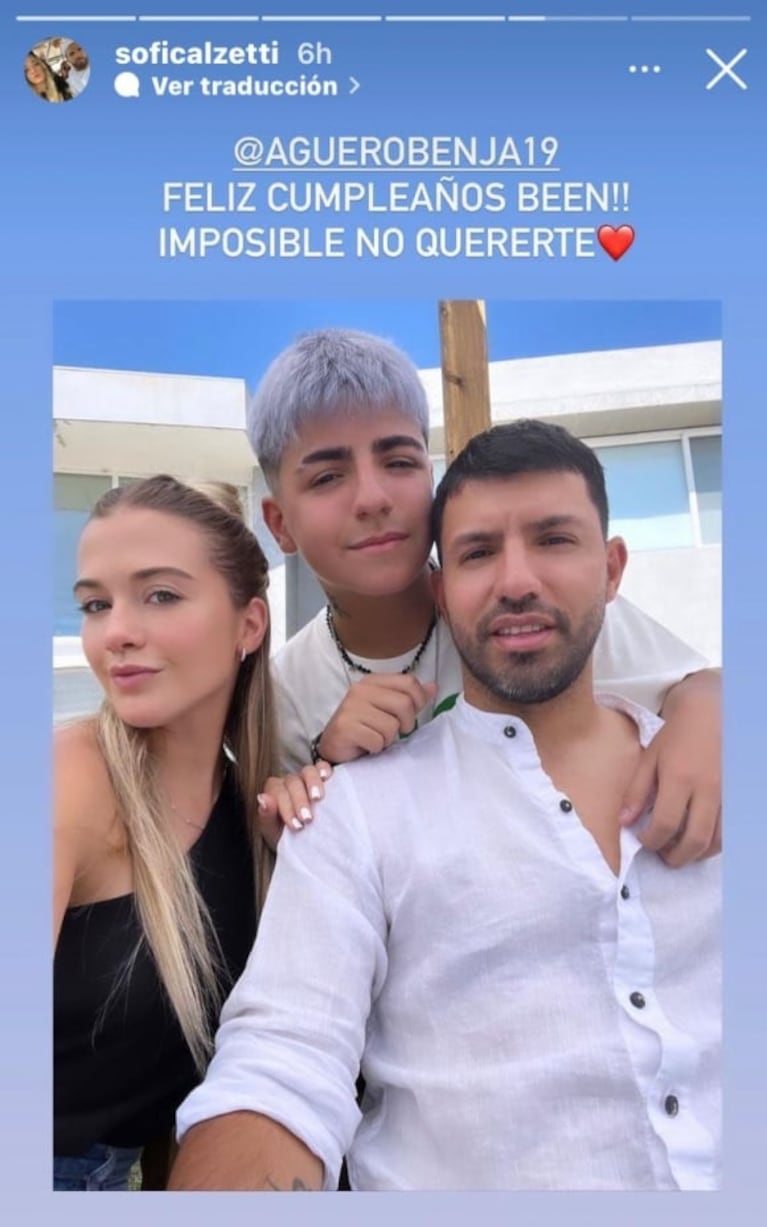 El gesto buena onda de Gianinna Maradona con Sofía Calzetti, la novia del Kun Agüero: la etiquetó en las postales del cumple de su hijo