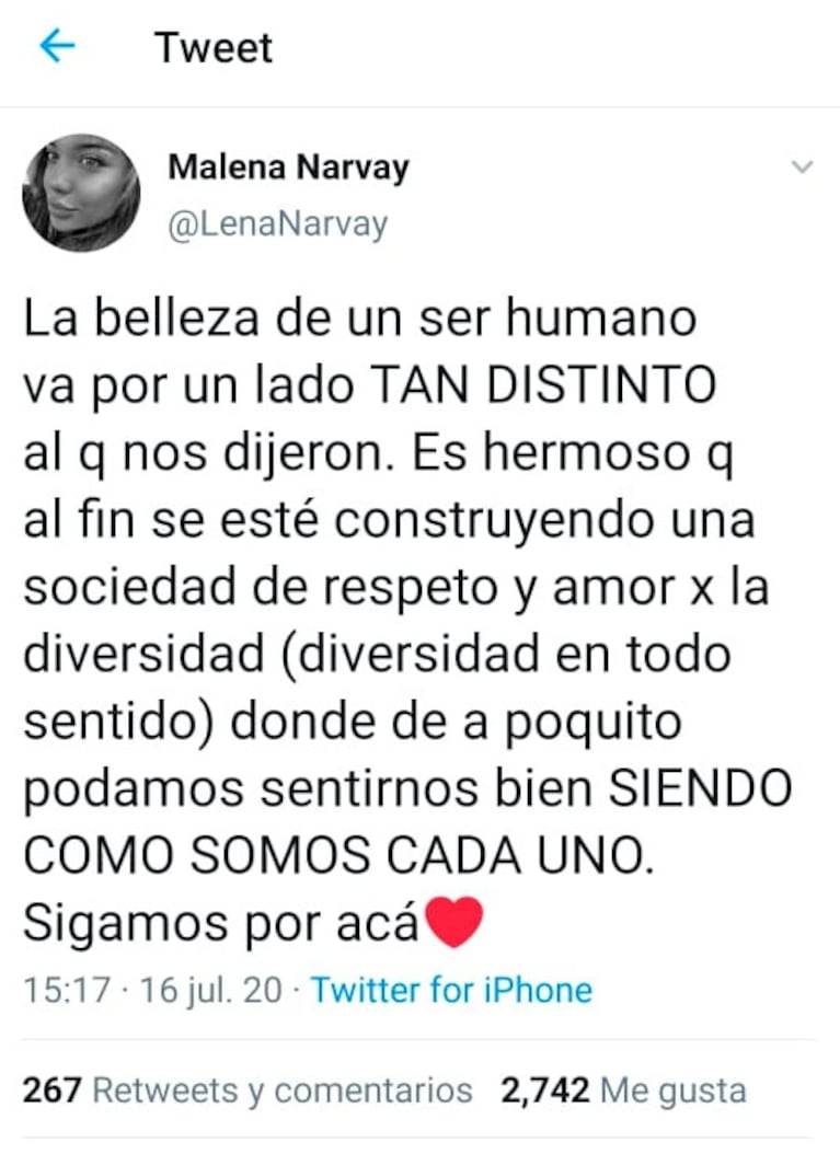 El gesto buena onda de Malena Narvay tras el fuerte mensaje de Oriana sobre sus trastornos alimenticios