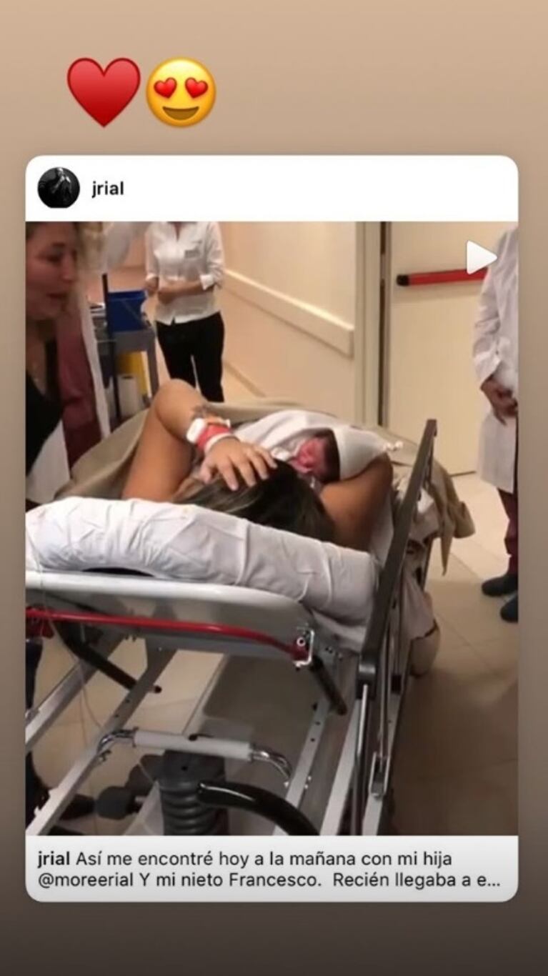 El gesto "buena onda" de Morena Rial con su papá, tras el nacimiento de su hijo, Francesco