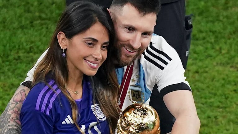 El gesto de Anto Roccuzzo con Messi antes del partido que se convirtió en cábala para el Mundial