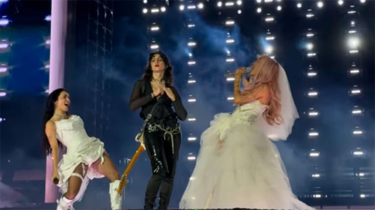 El gesto de Cazzu con Lali tras su histórico encuentro con Tini en River (capturas de Instagram)