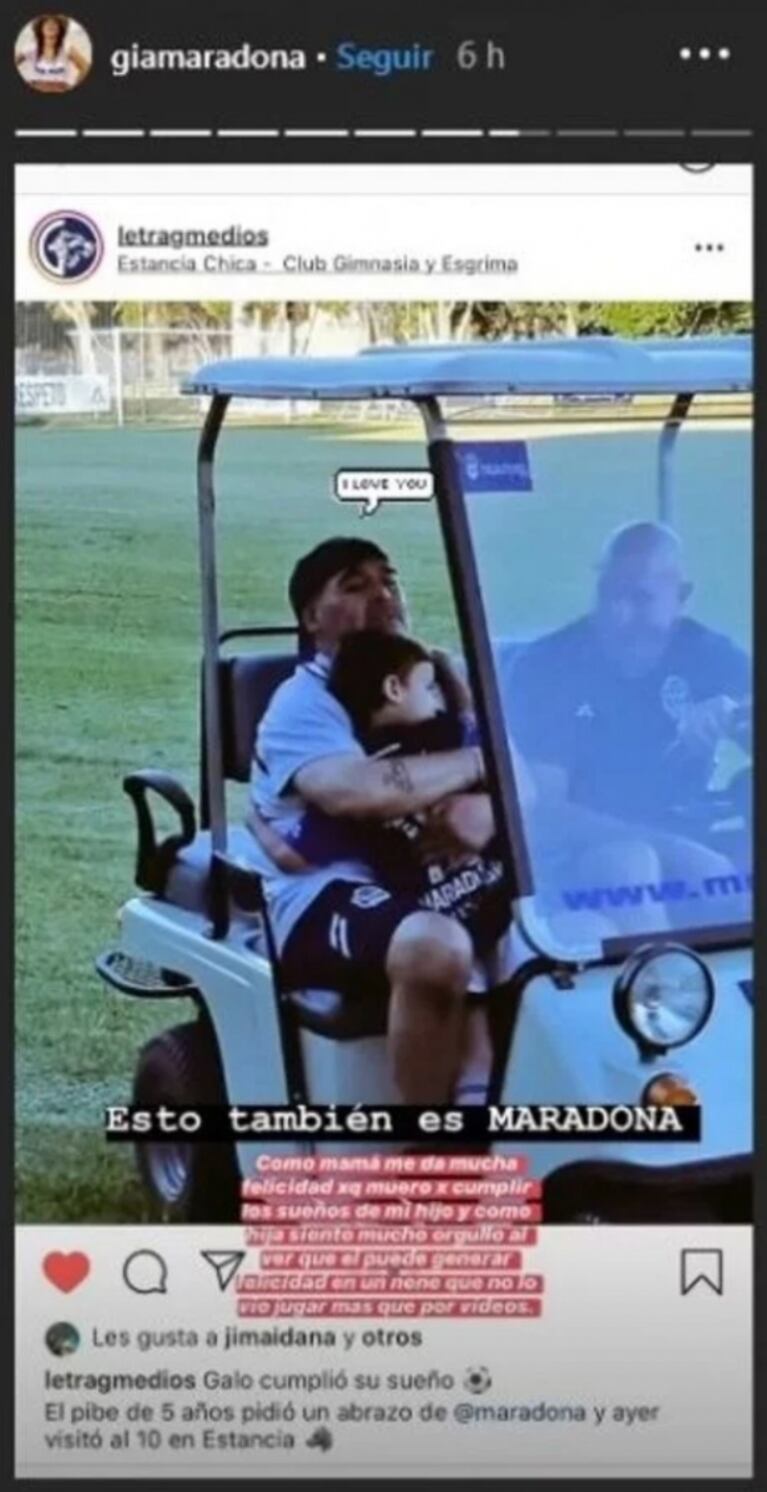 El gesto de Diego Maradona con un niño que conmovió a Gianinna: "Esto también es Maradona"
