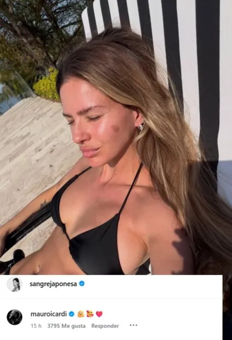 El gesto de Mauro Icardi con la China Suárez tras las críticas por sus fotos en bikini. Crédito: Instagram