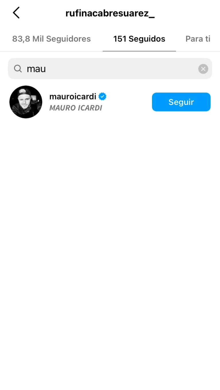El gesto que tuvo Rufina Cabré con Mauro Icardi. Fuente: Captura de imagen del Instagram de Rufina Cabré.