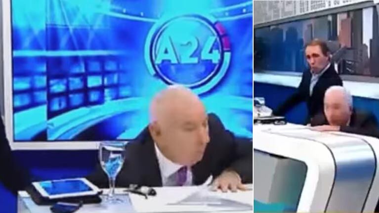 El golpazo de Mauro Viale en vivo en A24. Foto: captura TV