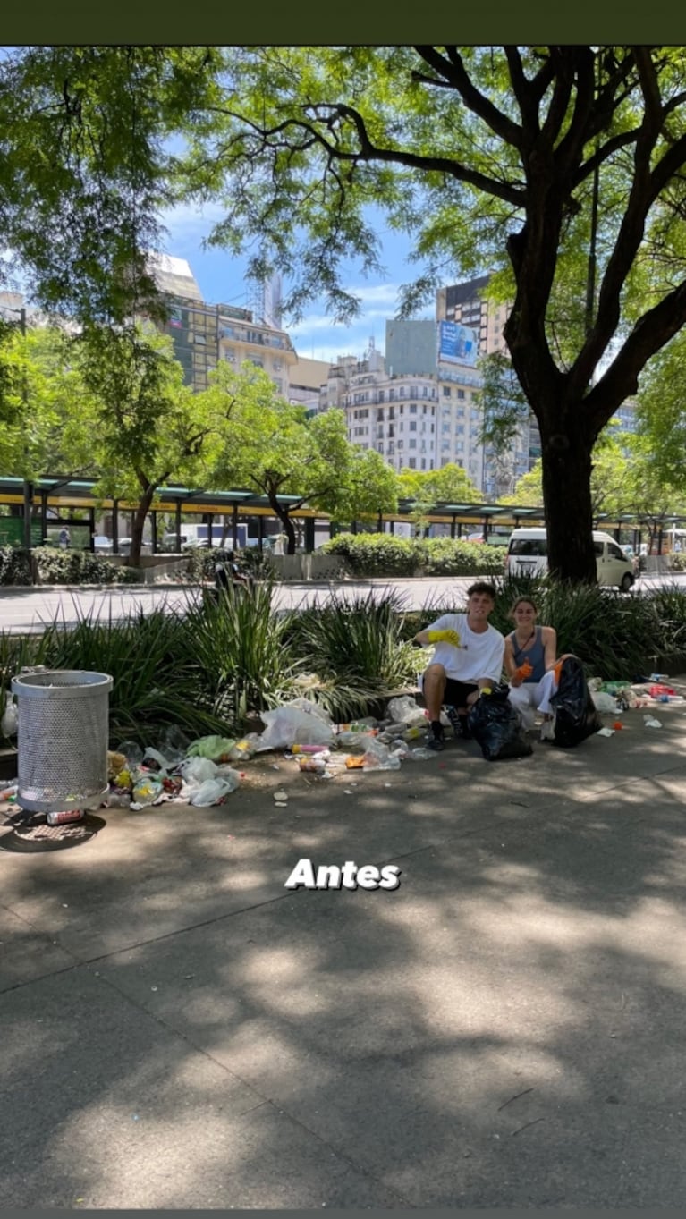 El gran gesto de Santi Maratea tras los festejos por el Mundial: salió a limpiar la zona del Obelisco