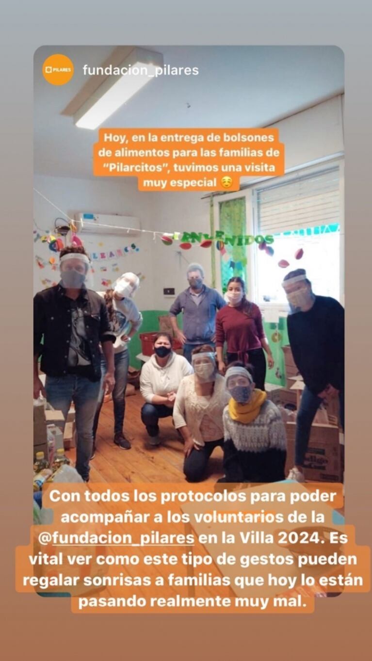 El gran gesto solidario de Benjamín Vicuña en plena pandemia: repartió bolsones de alimentos con una ONG