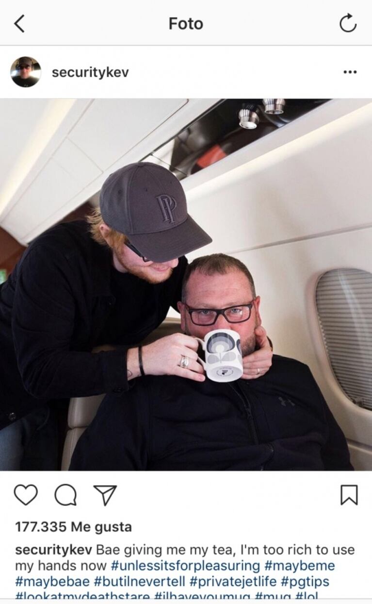 El guardaespaldas de Ed Sheeran se volvió famoso en Instagram