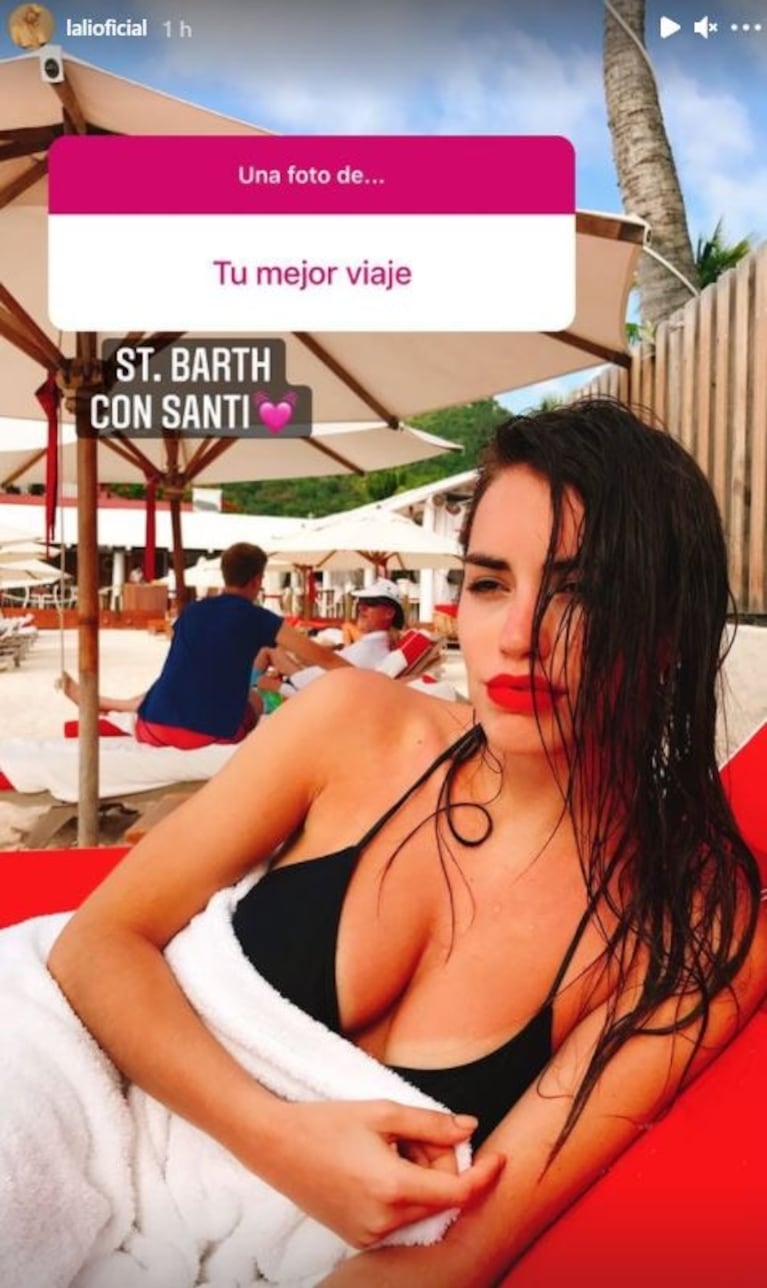 El guiño buena onda de Lali a su exnovio, tras ser vinculada al director David Victori: "ST. Barth con Santi"