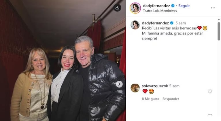 El guiño de la hermana de Nicolás Vázquez a Dai Fernández tras blanquear la relación. CRÉDITO: Instagram